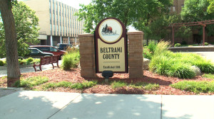 Beltrami County Sign in Downtown Bemidji