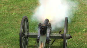 Old Fashioned Cannon Being Fired