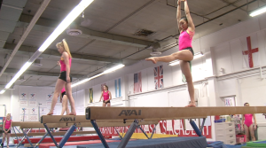 Girls Gymnastics on Balance Beam