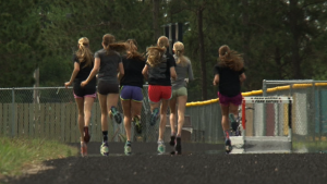Girls Track Team Running
