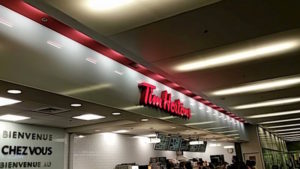 Tim Hortons Sign in Restaurant