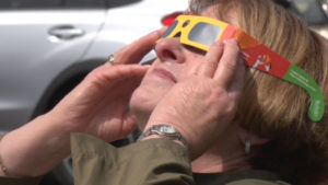 Solar Eclipse Observer with Glasses