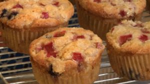 Good Food, Good Life, 365 - Rhubarb-Blueberry Muffins