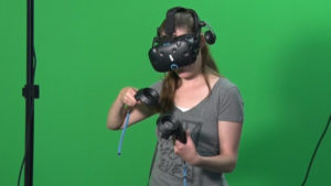 Girl Playing Virtual Reality VR Game