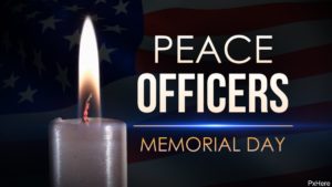 Peace Officers Memorial Day Flag Candle 16x9