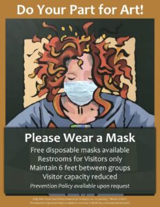 Poster asking Watermark patrons to wear a mask and other restrictions