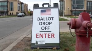 Ballot Drop Off Sign Voting Vote Election 16x9