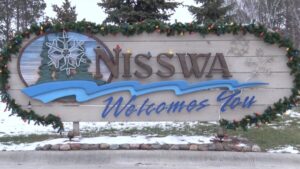 Nisswa Sign City of Lights Christmas sqk