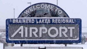 Brainerd Lakes Regional Airport Sign Winter sqk
