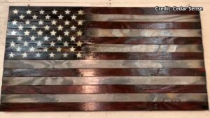 Cedar Sense American Flag 16x9