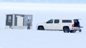 Ice Fishing House Truck Lake Winter sqk copy