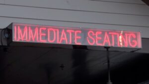 Restaurant Bar Immediate Seating Sign sqk