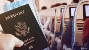 Travel Restrictions Airplane Passport Mask 16x9