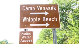 Camp Vanasek Whipple Beach Sign sqk