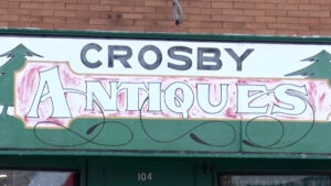 Crosby Collectible Co-op Antiques Shop Sign sqk