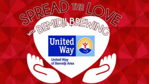 Spread the Love Bemidji Brewing United Way Logo 16x9