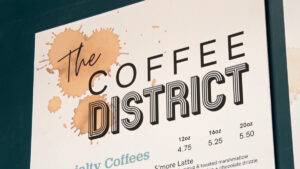 The Coffee District Sign Menu 16x9
