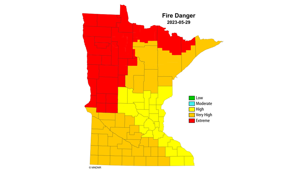 Extreme Fire Danger Reported for Most of NW Minnesota on Monday