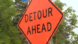 Detour Sign Crow Wing County 16x9