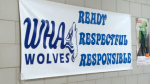 Walker-Hackensack-Akeley WHA W-H-A Wolves School Banner 16x9