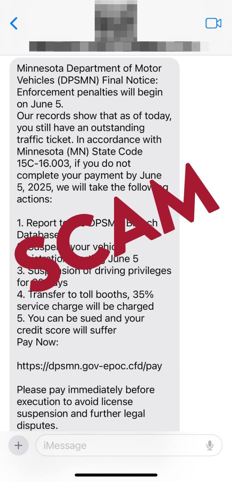 MN Warning Public About Scam Texts Involving Fake DVS Messages