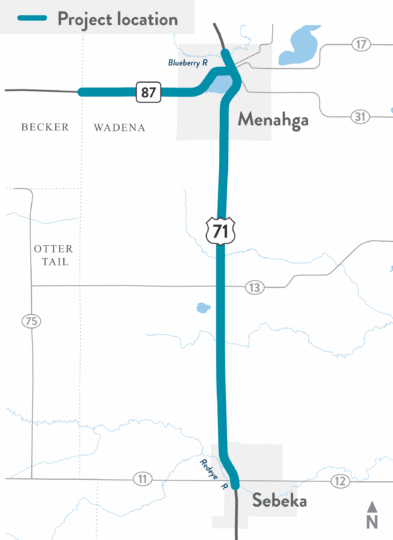 highway 71 87 sebeka to menahga map