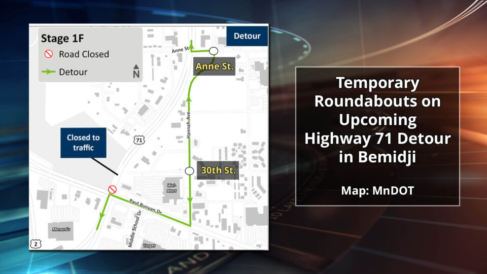 highway 71 detour roundabouts graphic