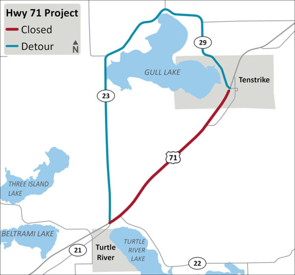 Highway 71 Project Between Turtle River & Tenstrike To Begin Jun. 1