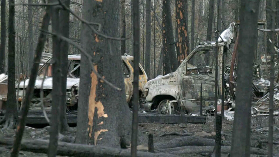 ne mn wildfires burned out cars debris