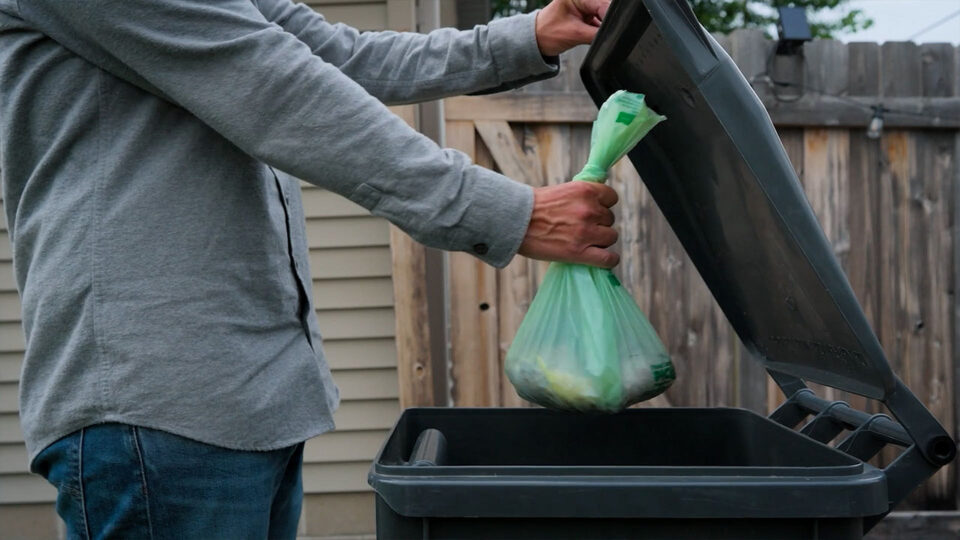 organics recycling program green bag
